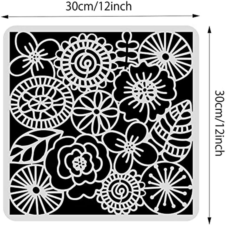  BENECREAT 4PCS 4x7 Inch Flower Vine Metal Stencils