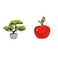 thumbnail image 1 of Árbol bonsái artificial,Árbol bonsái artificial para decoración de escritorio de interior y hogar,Árbol bonsái falso Planta falsa en maceta Planta falsa,Estatua,Escultura de fruta, 1 of 8