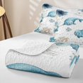thumbnail image 4 of Manfei Kawaii Sea Walrus Quilt Full,Lovely Ocean Themed Art Full Bedspread Sets,White Green,3-Piece, 4 of 7