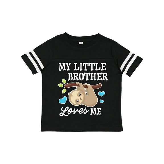 Inktastic My Little Brother Loves Me with Sloth and Hearts Boys or Girls Toddler T-Shirt