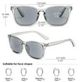 thumbnail image 2 of KOOSUFA Classic Retro Reading Sunglasses +2.5 Sun Full-lense Readers Rectangular Eyeglasses UV400 Protection UV Resistant Outdoor Eyewear for Men Women Transparent Grey, 2 of 7