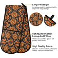 thumbnail image 4 of Dailycode Double Sided Oven Mitt with Loop Heat Resistant Kitchen Long Potholders 7" x 35" Folk Art Flowers, 4 of 6