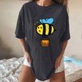 thumbnail image 3 of Pntutb Blusa de manga corta informal con estampado de festival de abejas para mujer Pntutb Pntutb-3592, 3 of 7