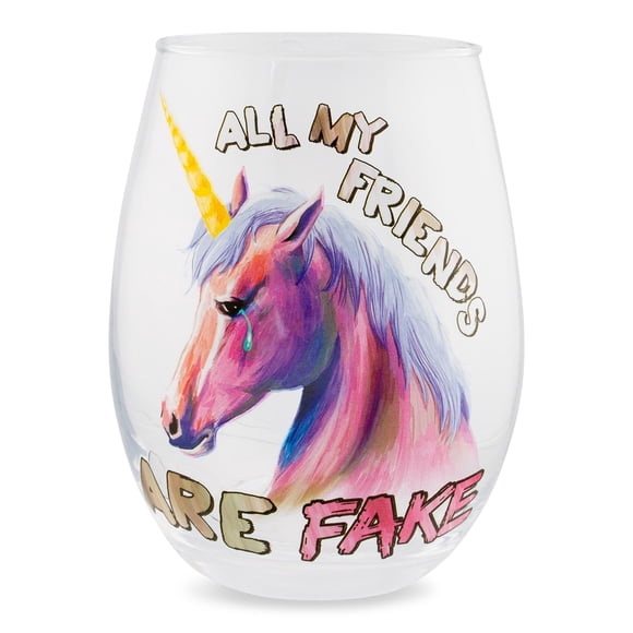 Vaso sin tallo Silver Buffalo All My Friends Are Fake 590 ml