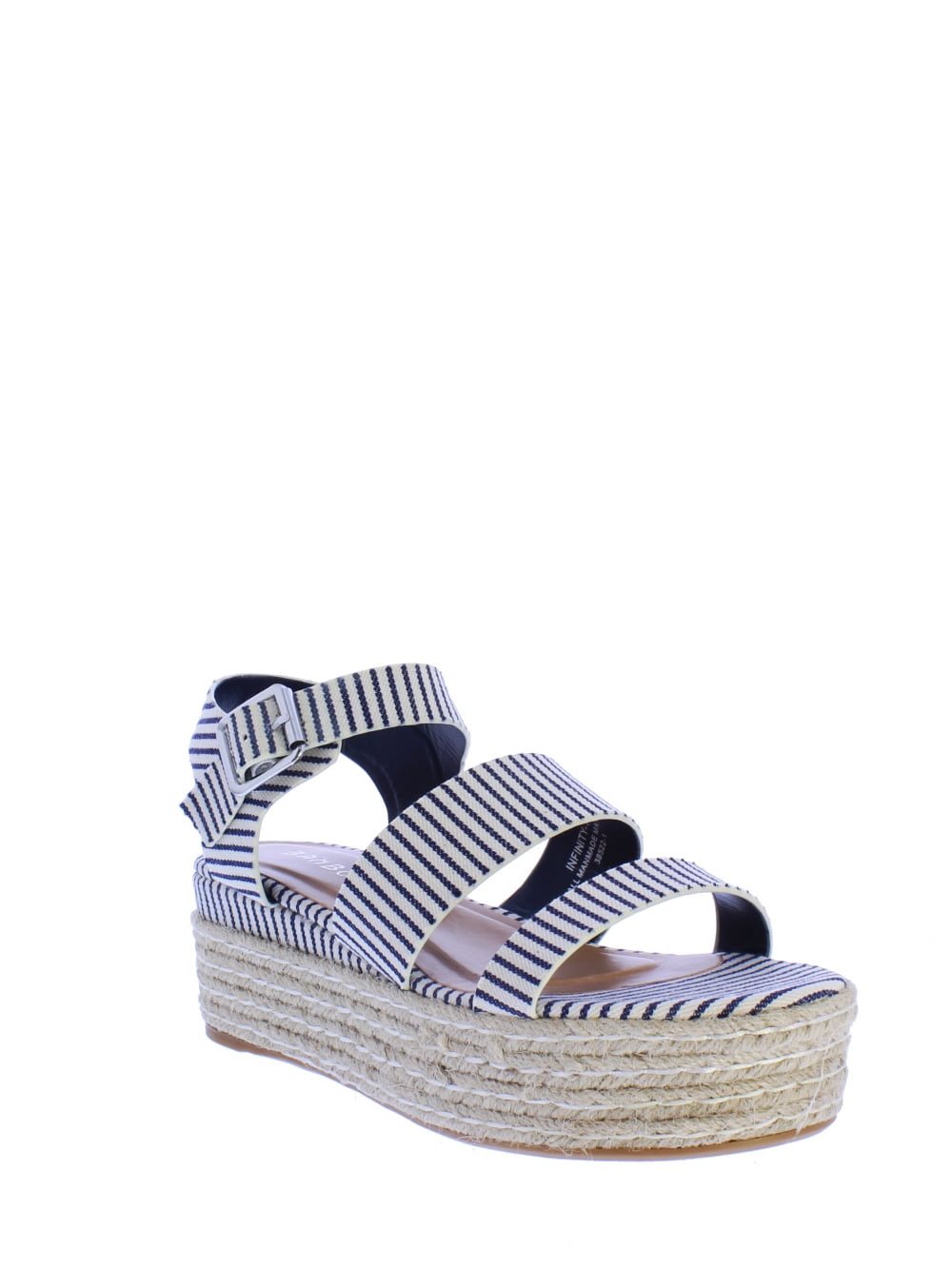 Bamboo Infinity-19 Espadrille Stripped Sandal Navy -