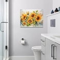 thumbnail image 5 of Sunflower Wall Art Watercolor Sunflower Pictures Wall Decor Rustic Sunflower Canvas Farmhouse Print Artwork Home Decorations for Living Room Bedroom Bathroom Office Framed 16"x12", 5 of 6