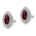 thumbnail image 2 of Auriga Fine Jewelry 14K White Gold Lab Grown Diamond and Garnet Stud Earrings for Women (L- 0.37 inch), 2 of 5