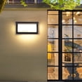 thumbnail image 2 of Aplique LED moderno de pared para exterior de 18 W, IP65, resistente al agua, de aluminio, iluminación decorativa para patio, jardín, terraza, cerca de la pared, camino, patio, villa, pasillo, blanco, 2 of 5