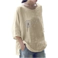 thumbnail image 1 of Camiseta holgada de manga 3/4 con cuello redondo y estampado a la moda para mujer Fridja  fjkfkj3401, 1 of 5