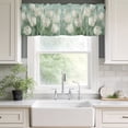 thumbnail image 4 of Tulip Bouquet Valances for Windows Farmhouse Kitchen Curtains Valances Rod Pocket Valance Curtains for Windows Green Floral Lush Foliage Watercolor Window Valances for Bathroom Bedroom 42"x12", 4 of 7