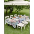 thumbnail image 5 of Sea Turtle Coastal Outdoor Tablecloth with Umbrella Hole, Summer Coral Ocean Gray Blue Wooden Waterproof Outdoor Table Cover, Patio Tablecloths for Party Picnic Camping, Rectangle 60"x102", 5 of 9