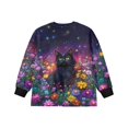 thumbnail image 5 of Xoenoiee Galaxy Cat Daisy Print Side Slit Sweatshirt for Girls Oversized Long Sleeve Crewneck Hoodies Pullover Tops Trendy Cute Fall Clothes Shirts, 9-10 Years, 5 of 7