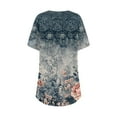 thumbnail image 3 of TQWQT Plus Size Tops for Women Loose Fit Casual Going Out Shirt Short Sleeve Crew Neck Floral Graphic T-Shirt Summer Trendy Tunics Navy L, 3 of 4