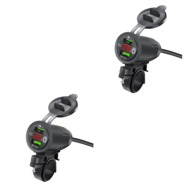 Kenally Adaptador de carga para motocicleta con tapa roja Rojo 2piezas
