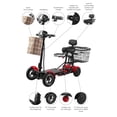 thumbnail image 6 of 4 Wheels Electric Battery Power Scooter, LED Lights, Up to 20 Miles - Red, 6 of 7