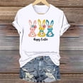 thumbnail image 5 of VBTAPA Womens Easter T-shirts Funny Cute Bunny Eggs Print Round Neck Short Sleeve Tops Novelty Holiday Graphic Tees Sales of Today White L, 5 of 6