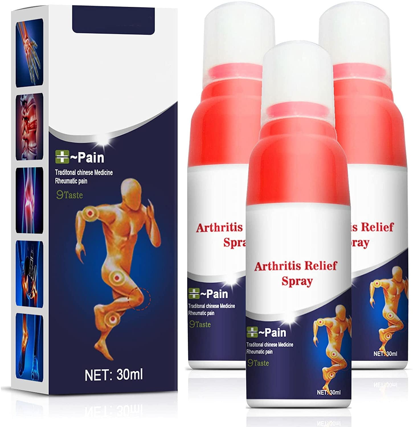 3PCS Instant Pain Relief Herbal Spray,Muscle Pain Relief Spray for