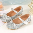 thumbnail image 5 of Gubotare Little Girls Shoes Mary Jane Flats for Toddler Girls Little Kids Glittery Dress Princess Wedding Ballet Shoes,Silver 10-10.5 Years, 5 of 5