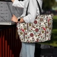 thumbnail image 4 of Wukai Dark Enchanted Flowers And Birds Print Zipper Bag,large Beach Tote Bag,Waterproof Sandproof Bag,Grocery and Picnic Tote Travel Bag, 4 of 5