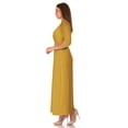 thumbnail image 3 of SR Women's Casual Wrap Floor Length Maxi Dress, 5X, Mustard, 3 of 5