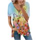 thumbnail image 1 of Camiseta suelta de manga corta con cuello en V informal con estampado de cremallera a la moda para mujer OAVQHLG3B Store  lin121212, 1 of 3
