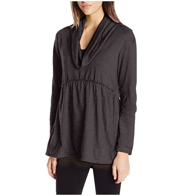 FAIWAD Hauts pour Femmes Chemises Babydoll à Manches Longues Tendance Blouse Décontractée Habillée Col Bénitier Peplum