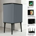 thumbnail image 3 of Home-Complete 8.7-Gallon Polypropylene Trash Can with 3L Recycling/Compost Bin (Gray), 3 of 6