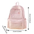 thumbnail image 4 of Floral Embroidery Backpack 17 In Large Capacity Nylon Lightweight Daypack, Multi-Pocket Casual Rucksack for Campus,, 4 of 7