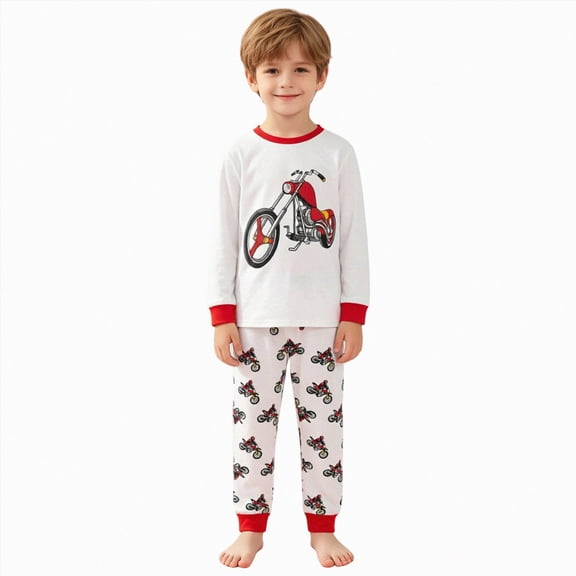 xaweyi Toddler Boys Cute Cartoon Vehicle Printed 2 Piece Long Sleeve Set Stylish Soft Indoor Home Pajamas Size 6-7 Years