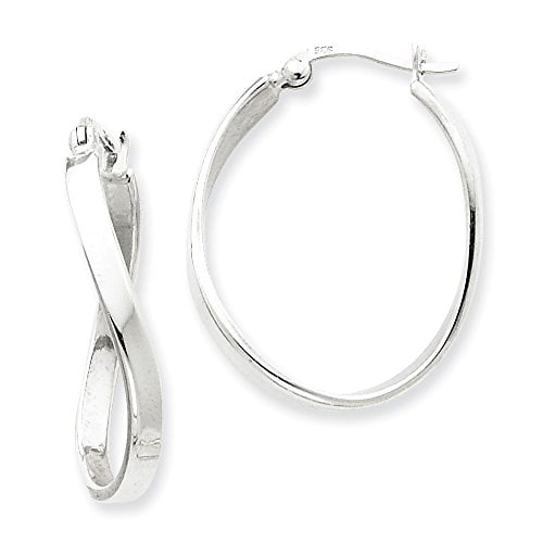 .925 Sterling Silver 31 MM Twisted Hoop Earrings