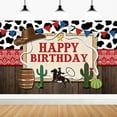 thumbnail image 7 of LUUFILx Western Cowboy Birthday Backdrop Happy Birthday for Boy Party Decorations Banner Rustic West Rodeo Boot Country Birthday Photography Background Photo Booth Props, 7 of 7