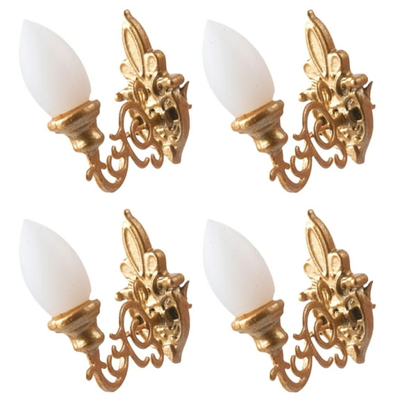 4 Pcs Dolls House Lighting Battery Operated Dollhouse Wall Miniature Lamps