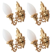 4 Pcs Dolls House Lighting Battery Operated Dollhouse Wall Miniature Lamps