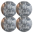 thumbnail image 2 of Ryvnso Retro Home Kitchen on Wood Round Plate Mats Dining Table Placemat Set of 6 for Holiday Decoration, 2 of 7