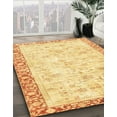 thumbnail image 3 of Ahgly Company Machine Washable Indoor Square Abstract Mustard Yellow Area Rugs, 6' Square, 3 of 7