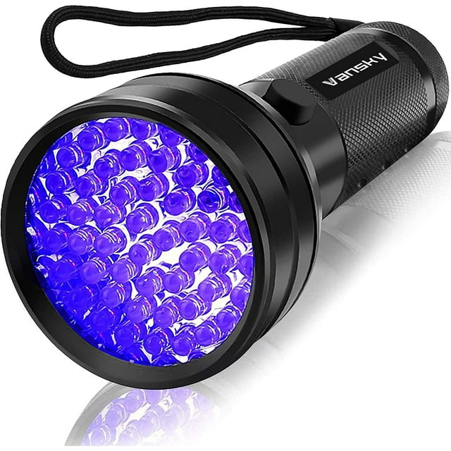 Linterna UV de luz negra, detector de orina de mascotas con 51 LED para orina de perro/gato, manchas secas y chinches. Compatible con eliminador de olores para mascotas.