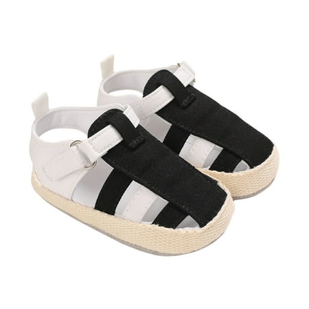 

Carolilly Baby Color Block Sandals Anti-Slip Closed-Toe Flats Walking Shoes