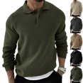 thumbnail image 4 of Suéter de solapa europeo y americano para hombre, suéter de punto de manga larga ajustado y urbano de moda para otoño, 4 of 6