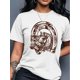 thumbnail image 1 of The Horse Print T-shirt, Short Sleeve Crew Neck Casual Top for Summer & Spring, Women's Clothing, 1 of 6