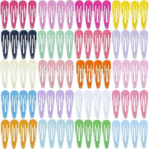 Snap Hair Clips Colorful 80PCS Metal Hair Barrettes Hair Accessories for Kids