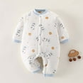 thumbnail image 2 of Newborn Baby Jumpsuit Snowsuit Onesie Cute Cartoon Winter Warm Cotton Fleece Hooded Romper Coats Outift Outwear for Gifts,Light Blue,2 Months, 2 of 2