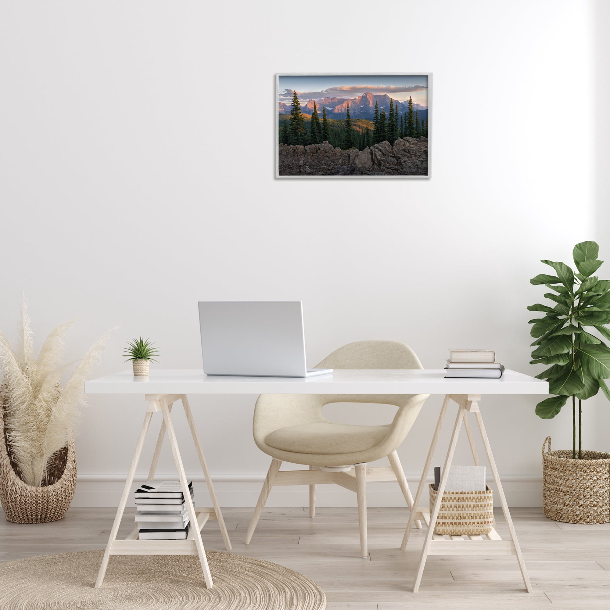 Stupell Industries Diurnal Mountain Scenery Landscape Photography Gray Framed Art Print Wall Art, 24 x 16