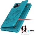 thumbnail image 5 of for iPhone 12 Pro/iPhone 12 Wallet Case with RFID Blocking Card Holder,Premium PU Leather Magnetic Buttons Stand Flip Wrist Strap Shockproof Case for iPhone 12 Pro 6.1 Inch,Heart Blue, 5 of 16