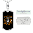thumbnail image 2 of Just Wastes The Rest Swivel Trucker Keychain Dog Tag Stainless Steel or 18k Gold, 2 of 10