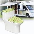 thumbnail image 6 of HELLHERO Fashion Polyester Toilet Lid Seat Cover Set Elastic Edge Stylish Toilet Seat Cover Adjustable for Gift, Lucky Clover, 6 of 8