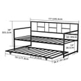 thumbnail image 6 of Dextrus Twin Daybed Adjustable Height Sofa Bed Couch, No Box Spring Needed, Black, 6 of 7
