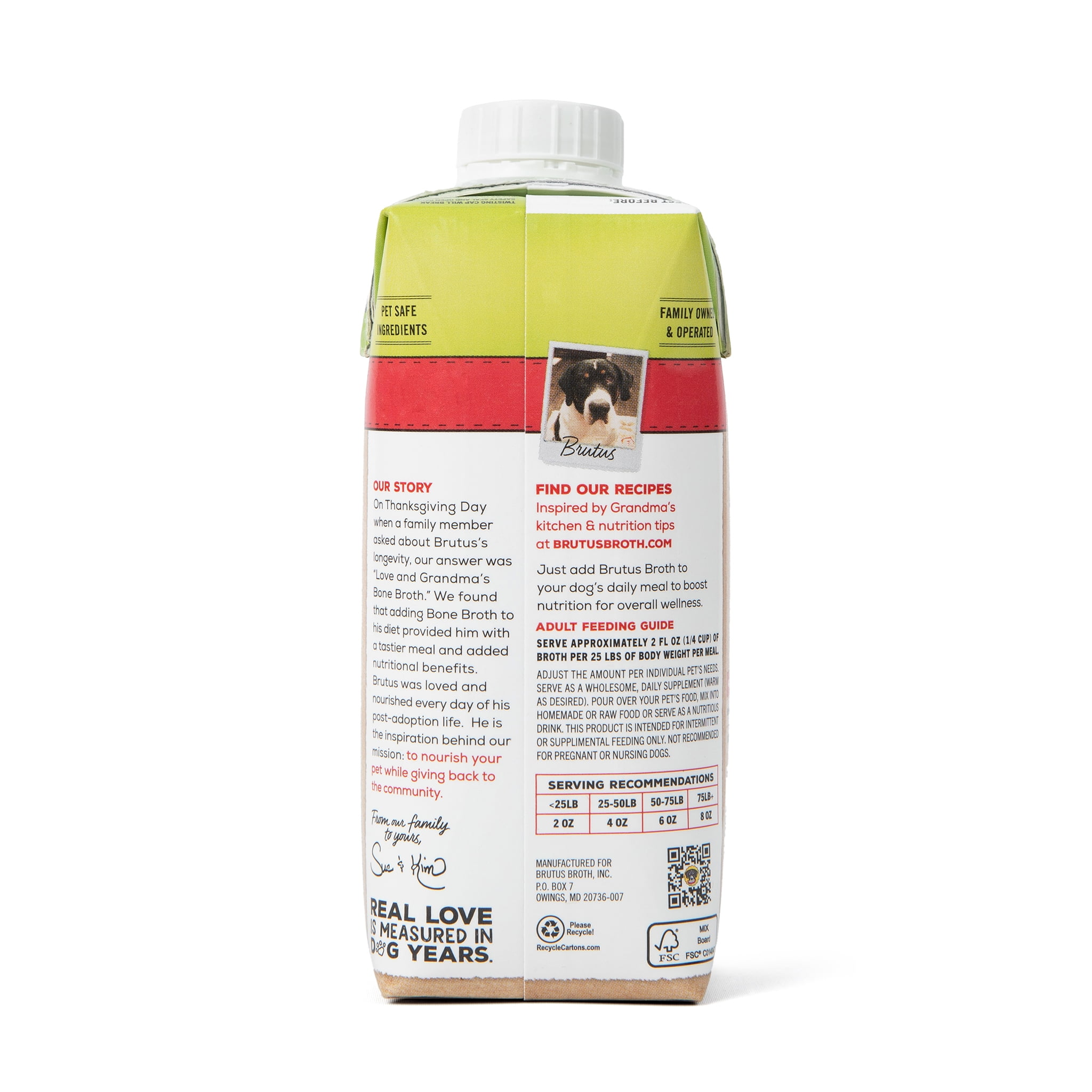 (8 pack) Brutus Bone Broth Skin & Coat Vegetable Flavor Liquid Dog Food Topper, 11.2 fl oz