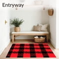 thumbnail image 3 of ODIKA 6'x9' Machine Washable Non-Slip Area Rug, Yuletide Buffalo Checkered Hearth Accent Seasonal Welcoming High Traffic Rug with Pad, Red, 606223, 3 of 8