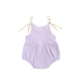 thumbnail image 3 of Douhoow Newborn Girls Sleeveless Ribbed Romper Baby Rainbow Playsuit One Piece Sleeveless Tie-up Jumpsuit, 3 of 9