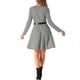 thumbnail image 3 of Vestido A-Line de Cuello Redondo de Manga Larga con Cinturón y Bolsillos para Mujer INSPIRE CHIC en Cuadros Houndstooth XS Negro Blanco, 3 of 5